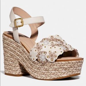 Coach Jae Espadrille Sandal Floral Wedge Sandals